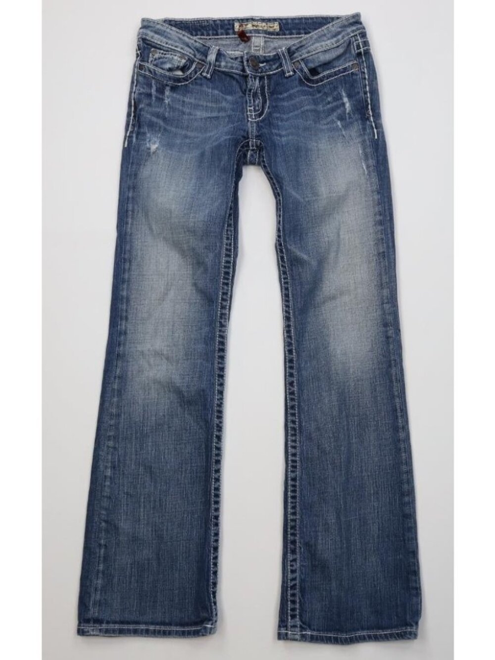 Vtg Y2K Buckle BKE Womens 26x31.5 Faded Thick Stitch Stella Boot Jeans Stretch